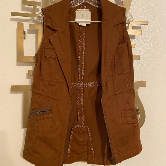 anthropologie Hei Hei Military-Style Vest with Fur (Removable) - XS - Picture 1 of 6